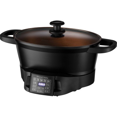 Мультиварка Russell Hobbs GoodToGo, 1000Вт, чаша-6.5л, електронне керув., знімна кришка, кераміка, чорний (28270-56)