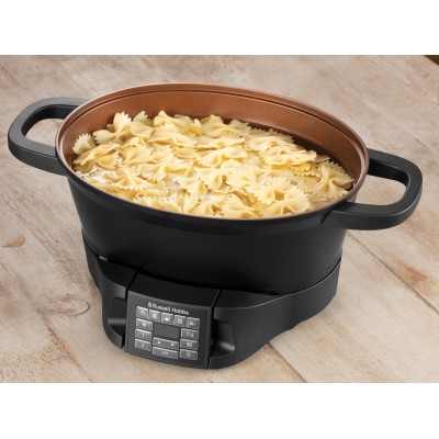 Мультиварка Russell Hobbs GoodToGo, 1000Вт, чаша-6.5л, електронне керув., знімна кришка, кераміка, чорний (28270-56)