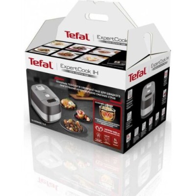 Мультиварка Tefal Expert Cook Induction, 1200Вт, чаша-5л, електронне керув., пластик, сірий (RK802B34)
