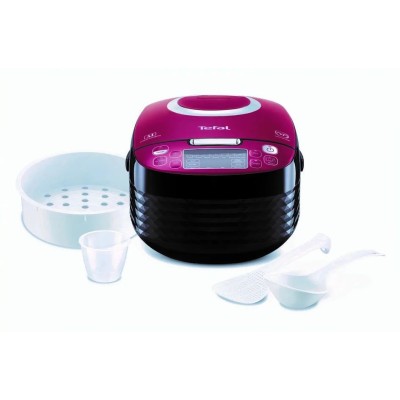 Мультиварка Tefal Spherical, 750Вт, чаша-4л, електронне керув., пластик, чорно-бордовий (RK740532)