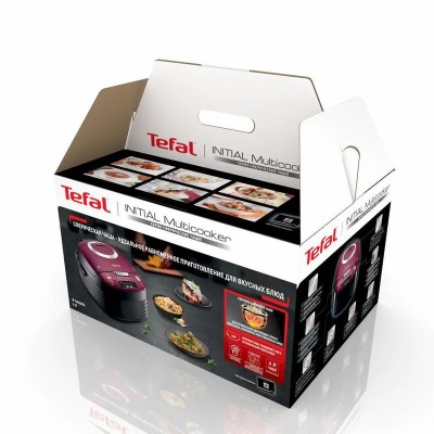 Мультиварка Tefal Spherical, 750Вт, чаша-4л, електронне керув., пластик, чорно-бордовий (RK740532)
