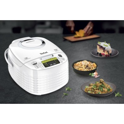 Мультиварка Tefal Spherical, 750Вт, чаша-5л, електронне керув., пластик, білий (RK745134)