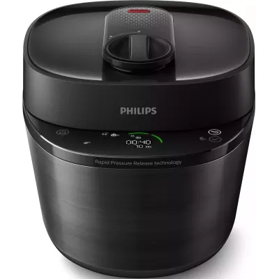Мультиварка-скороварка Philips All-in-One Cooker, 1000Вт, чаша-5л, електронне керув., пластик, чорний (HD2151/40)