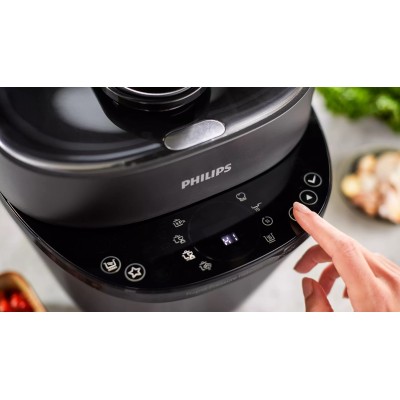 Мультиварка-скороварка Philips All-in-One Cooker, 1000Вт, чаша-5л, електронне керув., пластик, чорний (HD2151/40)