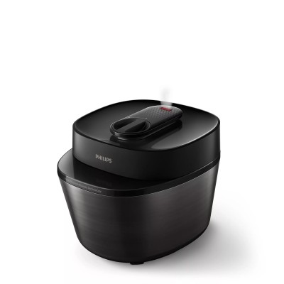 Мультиварка-скороварка Philips All-in-One Cooker, 1000Вт, чаша-5л, електронне керув., пластик, чорний (HD2151/40)