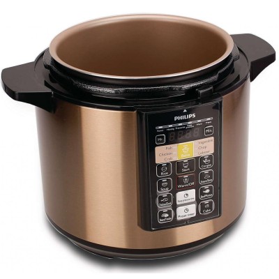 Мультиварка-скороварка Philips DailyCollection, 1000Вт, чаша-6л, електронне керув., нерж. сталь, чорний (HD2139/40)