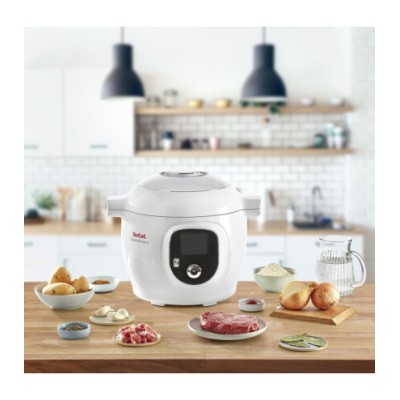 Мультиварка-скороварка Tefal Cook4Me +, 1600Вт, чаша-6л, електронне керув., пластик, білий (CY851130)