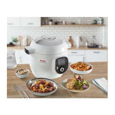 Мультиварка-скороварка Tefal Cook4Me +, 1600Вт, чаша-6л, електронне керув., пластик, білий (CY851130)