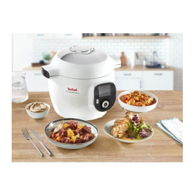Мультиварка-скороварка Tefal Cook4Me +, 1600Вт, чаша-6л, електронне керув., пластик, білий (CY851130)