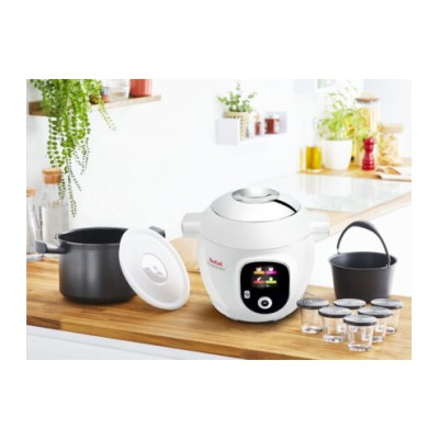 Мультиварка-скороварка Tefal Cook4Me +, 1600Вт, чаша-6л, електронне керув., пластик, білий (CY851130)