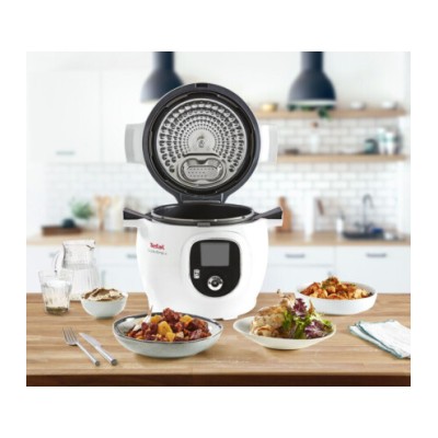 Мультиварка-скороварка Tefal Cook4Me +, 1600Вт, чаша-6л, електронне керув., пластик, білий (CY851130)