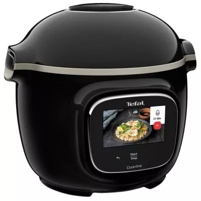 Мультиварка-скороварка Tefal Cook4me Touch, 1600Вт, чаша-6л, сенсорне керув., 13 програм, метал/пластик, чорний (CY912830)