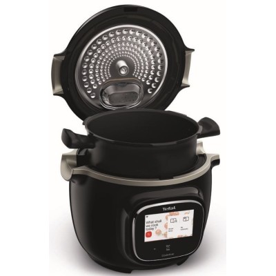 Мультиварка-скороварка Tefal Cook4me Touch, 1600Вт, чаша-6л, сенсорне керув., 13 програм, метал/пластик, чорний (CY912830)