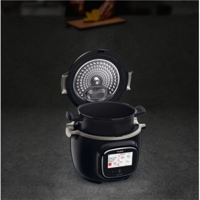 Мультиварка-скороварка Tefal Cook4me Touch, 1600Вт, чаша-6л, сенсорне керув., 13 програм, метал/пластик, чорний (CY912830)
