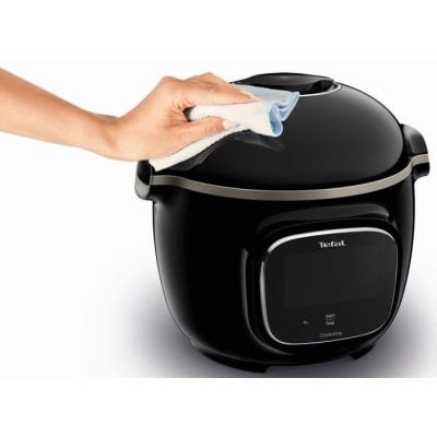 Мультиварка-скороварка Tefal Cook4me Touch, 1600Вт, чаша-6л, сенсорне керув., 13 програм, метал/пластик, чорний (CY912830)