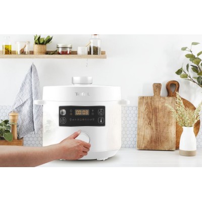 Мультиварка-скороварка Tefal Turbo Cuisine , 1000Вт, чаша-4.8л, механічне керув., пластик, білий (CY754130)