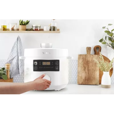 Мультиварка-скороварка Tefal Turbo Cuisine , 1000Вт, чаша-4.8л, механічне керув., пластик, білий (CY754130)
