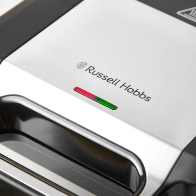 Мультимейкер Russell Hobbs, 750Вт, комплект-3 пластини, алюміній, корпус-нержав.сталь, пластик, чорний-срібний (26810-56)