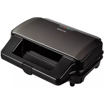 Мультимейкер Sencor, 900Вт, комплект-4 пластини, алюміній, корпус-нержав.сталь, пластик, чорний (SSM9978BK)
