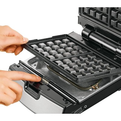 Мультимейкер Tefal Snack collection 700Вт, тефлон, 3 пластини, корпус-нержав.сталь/пластик, чорний (SW854D16)