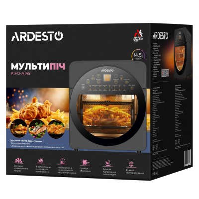 Мультипіч Ardesto, 1700Вт, об'єм-14.5л, сенсорне керування, 50-220°C, нержав.сталь/пластик, сіро-чорний (AIFO-A145) Мультипіч Ardesto, 1700Вт, об'єм-14.5л, сенсорне керування, 50-220°C, нержав.сталь/пластик, сіро-чорний (AIFO-A145)
