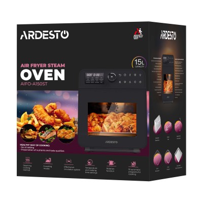 Мультипіч Ardesto, 2250Вт, об'єм-15л, сенсорне керування, функція приготування на пару, 40-220°C, метал/пластик, біло-чорний (AI Мультипіч Ardesto, 2250Вт, об'єм-15л, сенсорне керування, функція приготування на пару, 40-220°C, метал/пластик, біло-чорний (AI