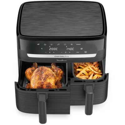 Мультипіч Moulinex Dual Easy Fry, 2700Вт, чаша-5.2+3.1л, сенсорне керув., 2 чаши, гриль, пластик, чорний (EZ901H20)