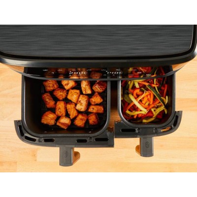 Мультипіч Moulinex Dual Easy Fry, 2700Вт, чаша-5.2+3.1л, сенсорне керув., 2 чаши, гриль, пластик, чорний (EZ901H20)