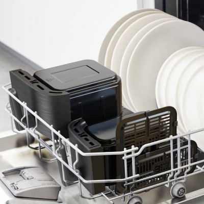Мультипіч Moulinex Dual Easy Fry, 2700Вт, чаша-5.2+3.1л, сенсорне керув., 2 чаши, гриль, пластик, чорний (EZ901H20)