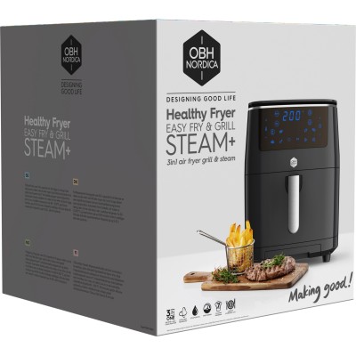 Мультипіч OBH Nordica Easy Fry&Steam Black, 17000Вт, чаша-6.5л, сенсорне керув., від 80°C до 200°C, пластик, чорний (FW2018S0) Мультипіч OBH Nordica Easy Fry&Steam Black, 17000Вт, чаша-6.5л, сенсорне керув., від 80°C до 200°C, пластик, чорний (FW2018S0)