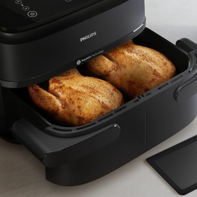 Мультипіч Philips Ovi Flex Dual 2450Вт, чаша-6+3л, сенсорне управл., 2 контейнера, 6 авто. програм, пластик, чорний (NA150/00) Мультипіч Philips Ovi Flex Dual 2450Вт, чаша-6+3л, сенсорне управл., 2 контейнера, 6 авто. програм, пластик, чорний (NA150/00)