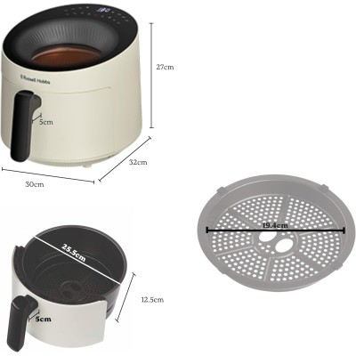 Мультипіч Russell Hobbs Satisfry Panoramic- 1500Вт, чаша-5л, сенсорне управл., 10 авто. програм, пластик/скло, кремовий (27421-5 Мультипіч Russell Hobbs Satisfry Panoramic- 1500Вт, чаша-5л, сенсорне управл., 10 авто. програм, пластик/скло, кремовий (27421-5