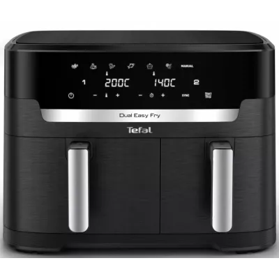 Мультипіч Tefal Dual Easy Fry XXL, 2700Вт, чаша-6.5+4.5л, сенсорне керув., 2 чаши, гриль, пластик, чорний (EY9428E0)