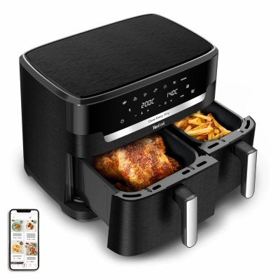 Мультипіч Tefal Dual Easy Fry XXL, 2700Вт, чаша-6.5+4.5л, сенсорне керув., 2 чаши, гриль, пластик, чорний (EY9428E0)