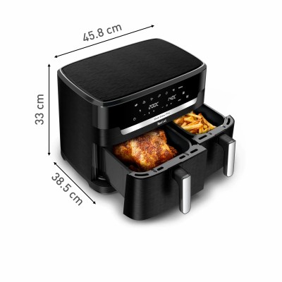 Мультипіч Tefal Dual Easy Fry XXL, 2700Вт, чаша-6.5+4.5л, сенсорне керув., 2 чаши, гриль, пластик, чорний (EY9428E0)