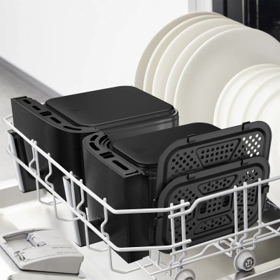 Мультипіч Tefal Dual Easy Fry XXL, 2700Вт, чаша-6.5+4.5л, сенсорне керув., 2 чаши, гриль, пластик, чорний (EY9428E0)