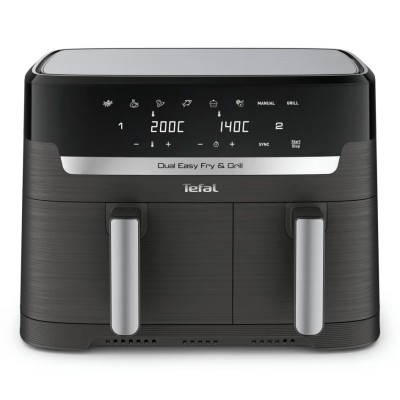 Мультипіч Tefal Dual EasyFry&Grill AirFryer, 2700Вт, чаша-5.2+3.1л, сенсорне керув., 2 чаши, гриль, пластик, чорний (EY905B10)