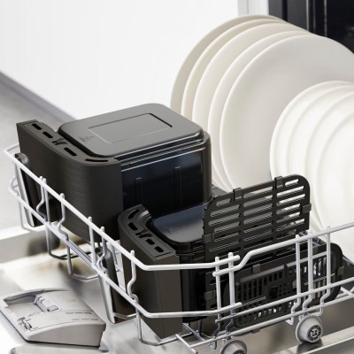 Мультипіч Tefal Dual EasyFry&Grill AirFryer, 2700Вт, чаша-5.2+3.1л, сенсорне керув., 2 чаши, гриль, пластик, чорний (EY905B10)