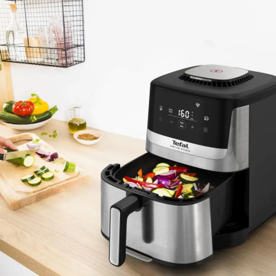 Мультипіч Tefal Easy Fry Silence, 1670Вт, чаша-5л, сенсорне керув., 10 програм, пластик, нерж. сталь-чорний (EY552DE0) Мультипіч Tefal Easy Fry Silence, 1670Вт, чаша-5л, сенсорне керув., 10 програм, пластик, нерж. сталь-чорний (EY552DE0)