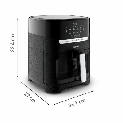 Мультипіч Tefal Easy Fry&Grill Vision Window, 1550Вт, чаша-4.2л, сенсорне керув., 10 програм, з віконцем, пластик, чорний (EY506