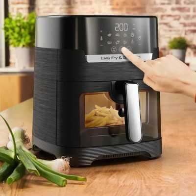 Мультипіч Tefal Easy Fry&Grill Vision Window, 1550Вт, чаша-4.2л, сенсорне керув., 10 програм, з віконцем, пластик, чорний (EY506