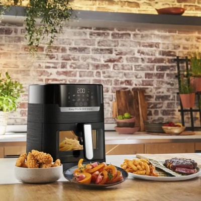 Мультипіч Tefal Easy Fry&Grill Vision Window, 1550Вт, чаша-4.2л, сенсорне керув., 10 програм, з віконцем, пластик, чорний (EY506