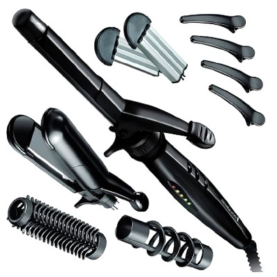 Мультистайлер Remington Multistyle, 25Вт, темп.режимів-5, 110-190С, 5 насадок, кейс, аксесуари, кераміка, тефлон , чорний (S8670