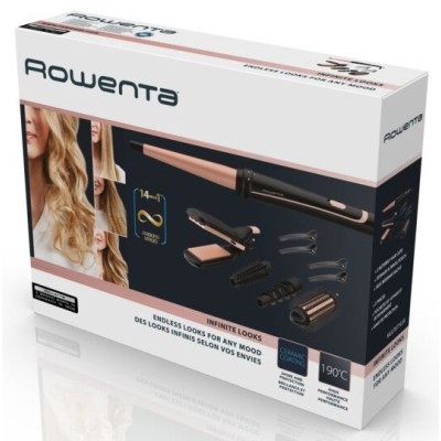 Мультистайлер Rowenta Infinite Looks 14 IN1, >300Вт, >190С, 5 насадок, кейс, аксесуари, кераміка, чорний (CF4231F0)