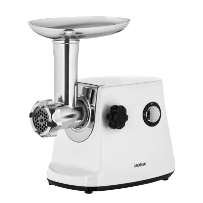 М'ясорубка Ardesto, 1600Вт, 1.6кг/хв, 3 решітки, насадка для ковбас, кеббе, 3 терки, пластик, біло-сріблястий (MGA-1750R)