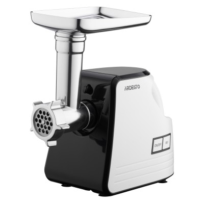 М'ясорубка Ardesto, 2300Вт, продук.-2.2кг/хв, 4 решітки + для ковб., кеббе, насадка для томатів, пластик, біло-чорний (MGA-2300W