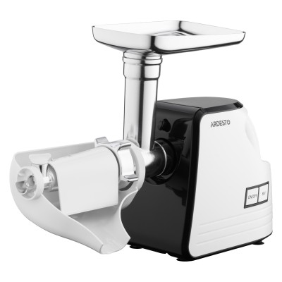 М'ясорубка Ardesto, 2300Вт, продук.-2.2кг/хв, 4 решітки + для ковб., кеббе, насадка для томатів, пластик, біло-чорний (MGA-2300W М'ясорубка Ardesto, 2300Вт, продук.-2.2кг/хв, 4 решітки + для ковб., кеббе, насадка для томатів, пластик, біло-чорний (MGA-2300W