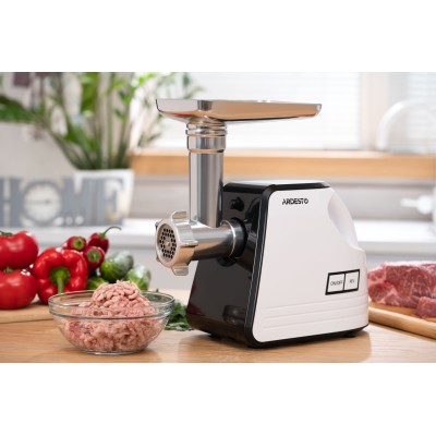 М'ясорубка Ardesto, 2300Вт, продук.-2.2кг/хв, 4 решітки + для ковб., кеббе, насадка для томатів, пластик, біло-чорний (MGA-2300W М'ясорубка Ardesto, 2300Вт, продук.-2.2кг/хв, 4 решітки + для ковб., кеббе, насадка для томатів, пластик, біло-чорний (MGA-2300W