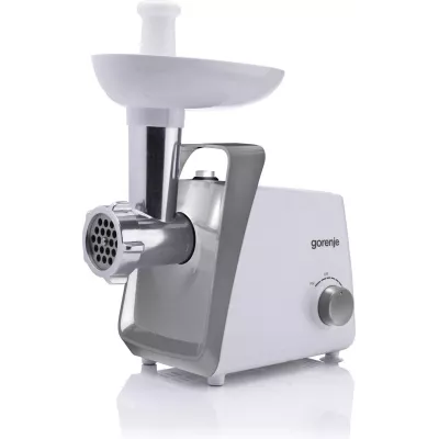 М'ясорубка Gorenje, 1600Вт, 2,2кг/хв, 2 решітки, пластик, білий (MG1601W)