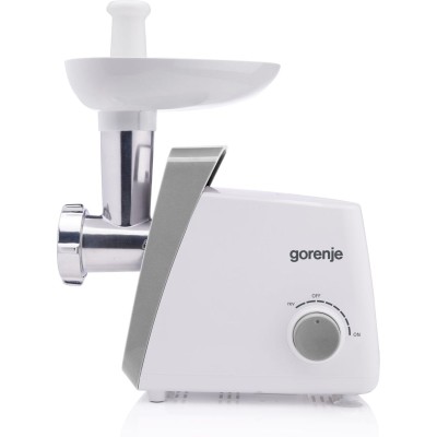 М'ясорубка Gorenje, 1600Вт, 2,2кг/хв, 2 решітки, пластик, білий (MG1601W)